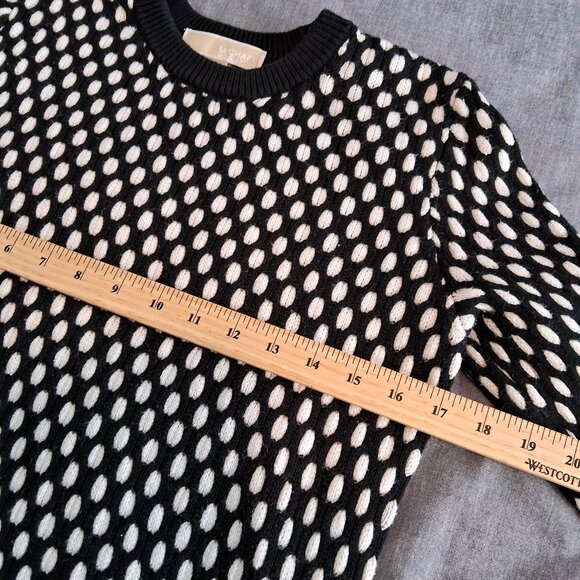 Michael Kors Black and White Oval polka dot Pattern Sweater - Picture 7 of 10